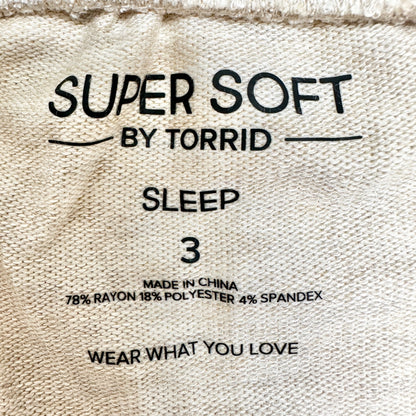 Super Soft by Torrid Sleep Lounge Shorts Womens 3X Beige and Pink Trim 22-24 NWT