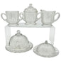 Federal Glass 1914 Wabash Childrens Tableware 5pc Set Tulip & Honeycomb Pattern