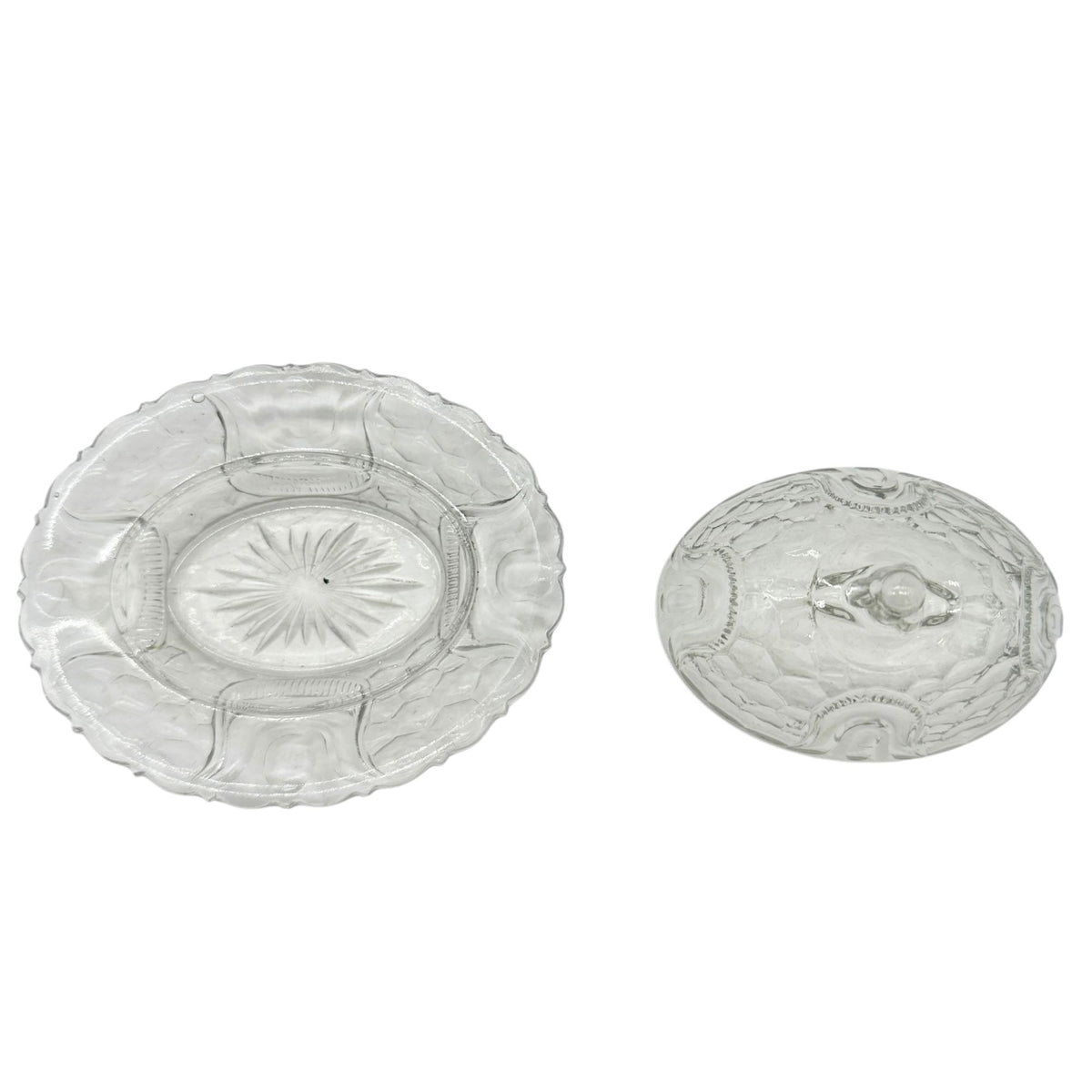 Federal Glass 1914 Wabash Childrens Tableware 5pc Set Tulip & Honeycomb Pattern
