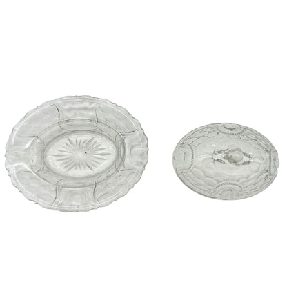 Federal Glass 1914 Wabash Childrens Tableware 5pc Set Tulip & Honeycomb Pattern