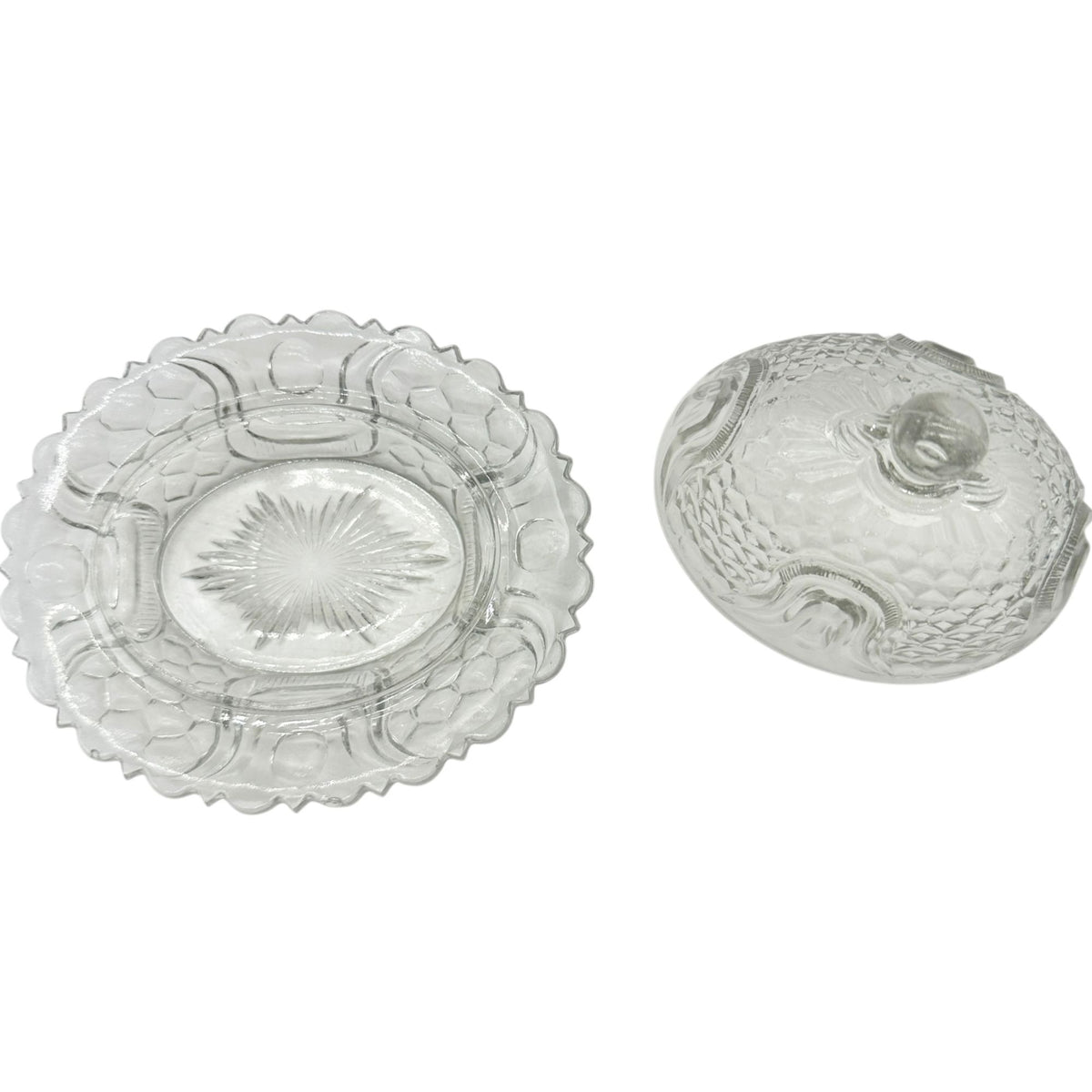 Federal Glass 1914 Wabash Childrens Tableware 5pc Set Tulip & Honeycomb Pattern