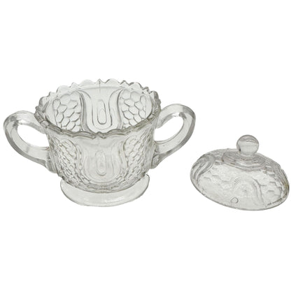 Federal Glass 1914 Wabash Childrens Tableware 5pc Set Tulip & Honeycomb Pattern
