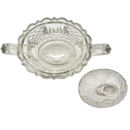 Federal Glass 1914 Wabash Childrens Tableware 5pc Set Tulip & Honeycomb Pattern