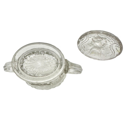Federal Glass 1914 Wabash Childrens Tableware 5pc Set Tulip & Honeycomb Pattern