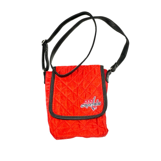 NHL Washington Capitals Quilted Crossbody Bag By Pro-FAN-ity Red Black Adj Strap