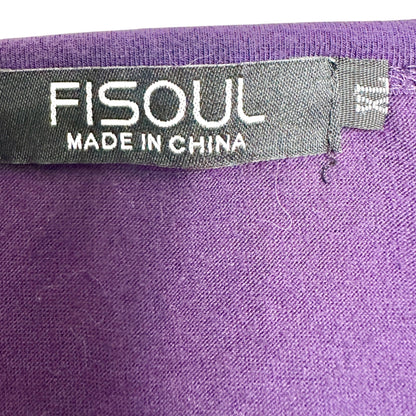 Fisoul T-Shirt Womens XL Purple V-Neck SS Relaxed Fit Cotton Poly Blend Loose