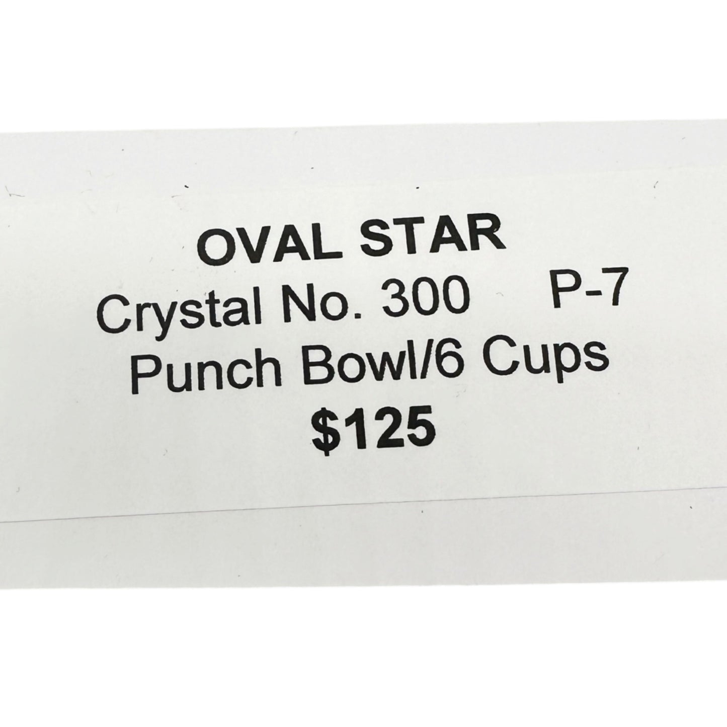 Oval Star Crystal No 300 Punch Bowl and 6 Cups Vintage Childrens Tableware Set