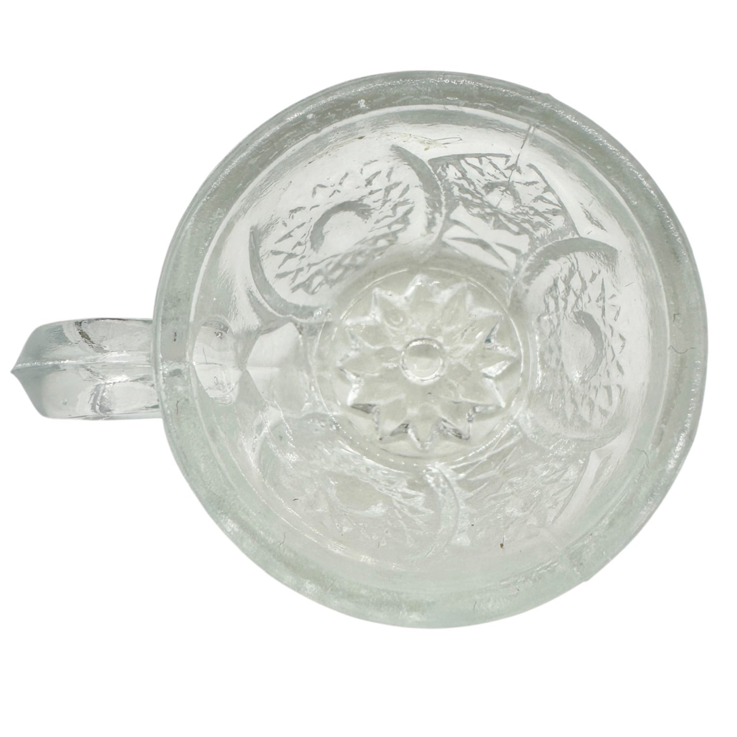 Oval Star Crystal No 300 Punch Bowl and 6 Cups Vintage Childrens Tableware Set