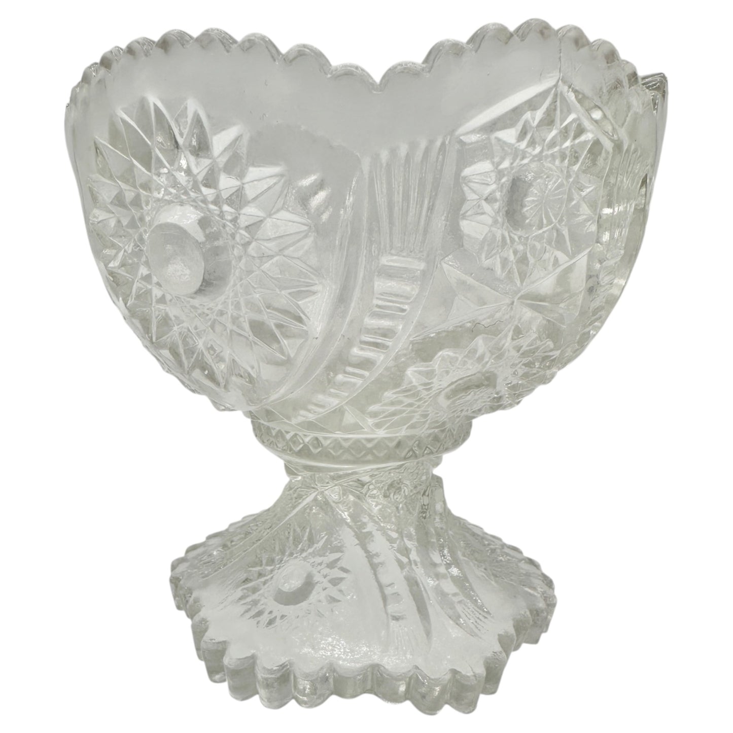 Oval Star Crystal No 300 Punch Bowl and 6 Cups Vintage Childrens Tableware Set