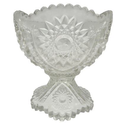 Oval Star Crystal No 300 Punch Bowl and 6 Cups Vintage Childrens Tableware Set