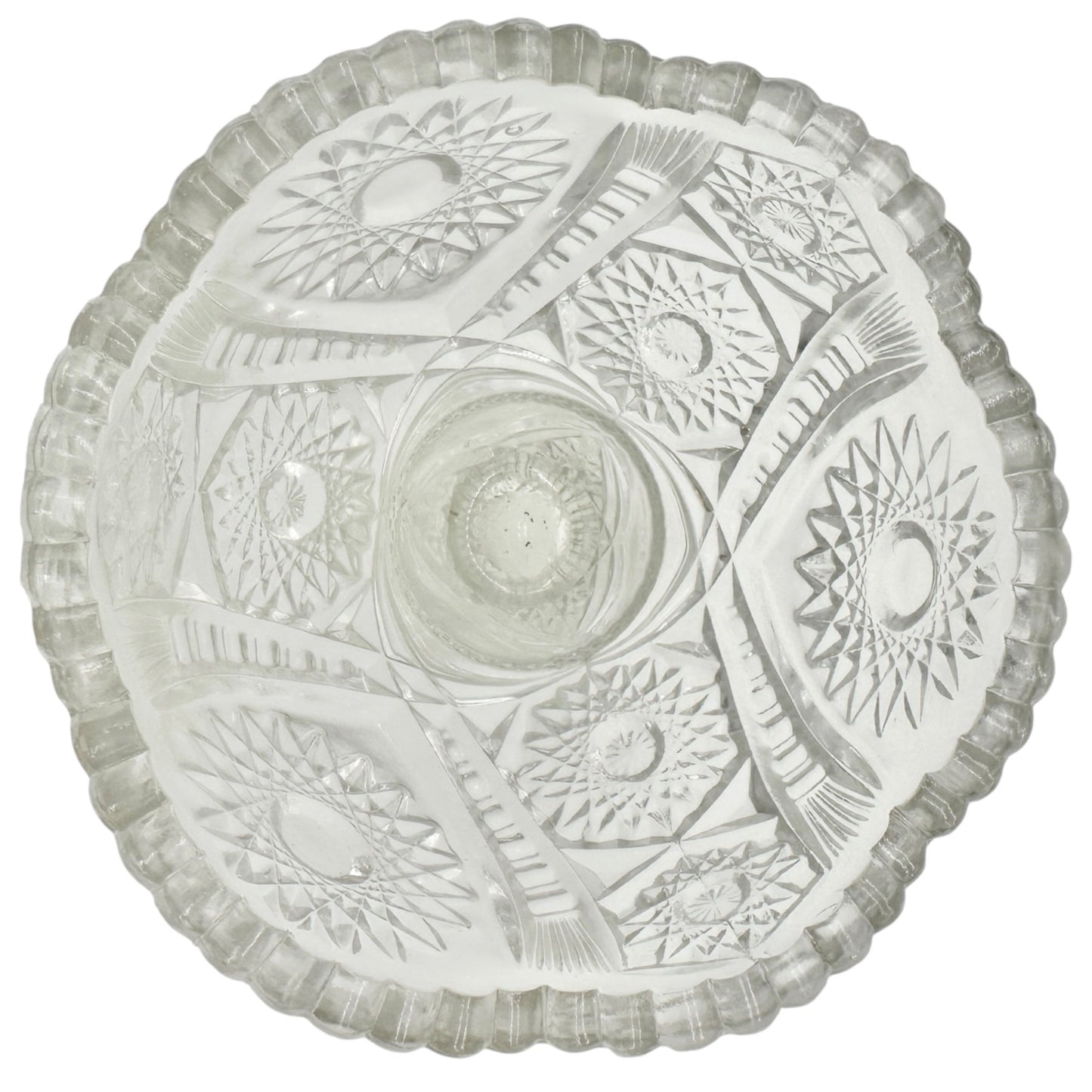 Oval Star Crystal No 300 Punch Bowl and 6 Cups Vintage Childrens Tableware Set