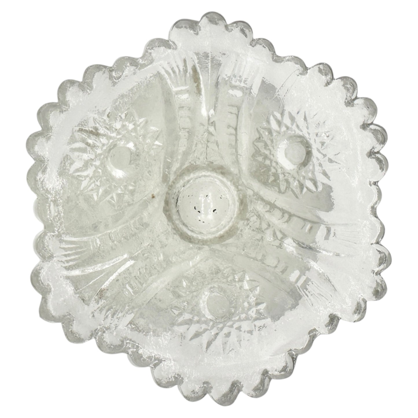 Oval Star Crystal No 300 Punch Bowl and 6 Cups Vintage Childrens Tableware Set