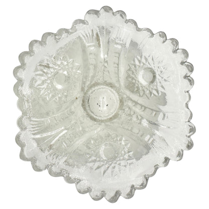 Oval Star Crystal No 300 Punch Bowl and 6 Cups Vintage Childrens Tableware Set