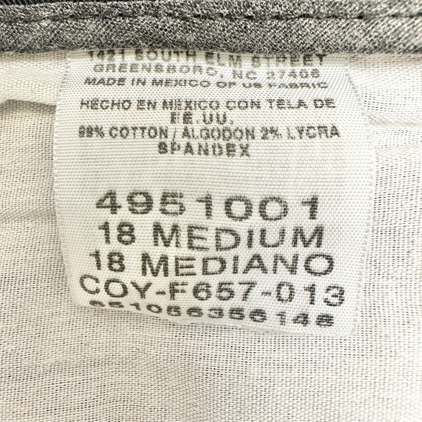 Lee At The Waist Pants Womens Size 18 Medium Black Straight Leg Cotton Spandex