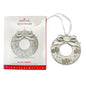Hallmark Keepsake 2016 Holiday Wreath Ornament With Box Silvertone Metal 3" Dia