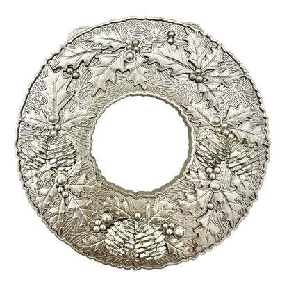 Hallmark Keepsake 2016 Holiday Wreath Ornament With Box Silvertone Metal 3" Dia