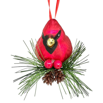 Handcrafted Glass Cardinal Ornament boxed Set Of 3 Red Birds Pine Accents Target