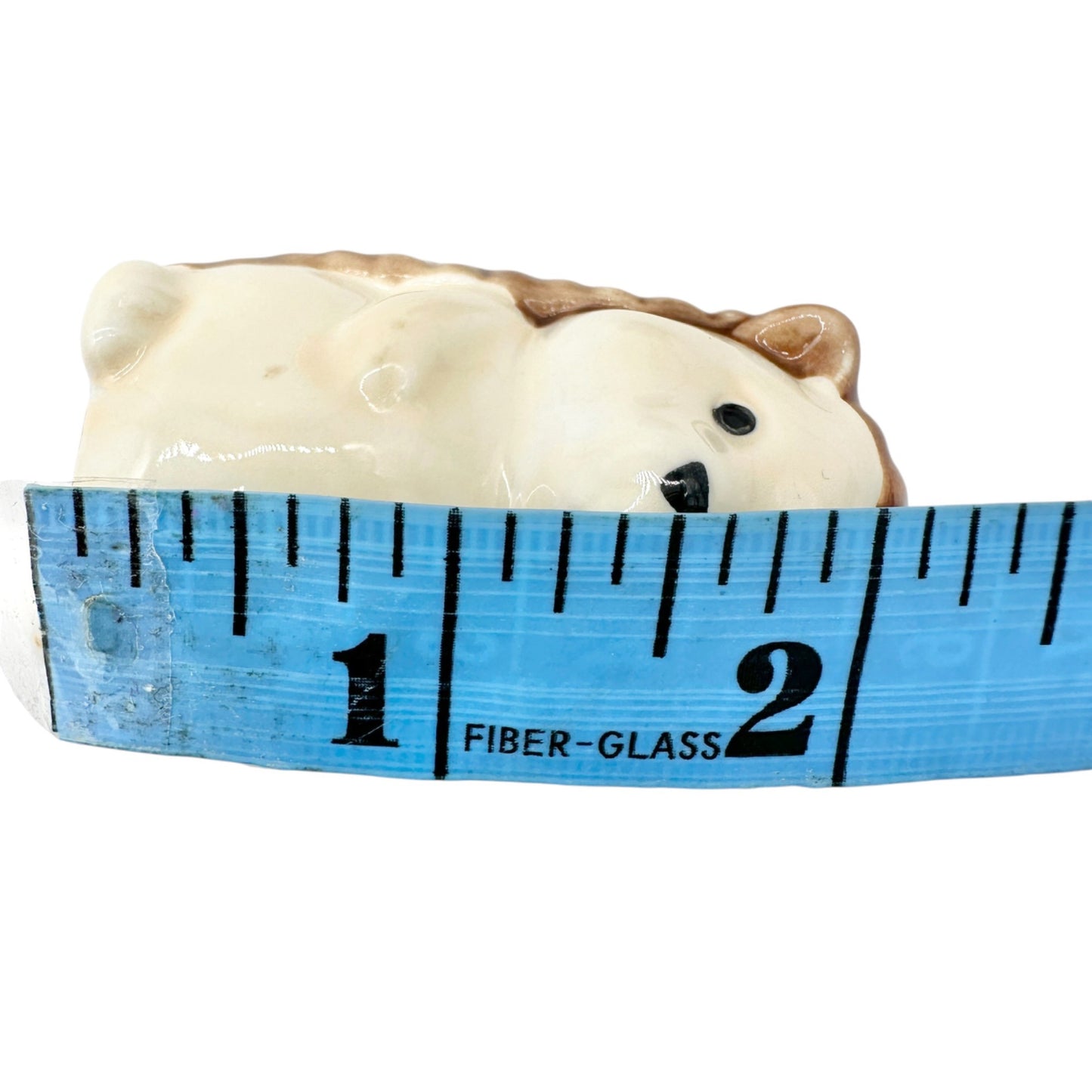 Hedgehog Ceramic Salt & Pepper Shaker Set Brown Beige 2"H Cute Kitchen Decor