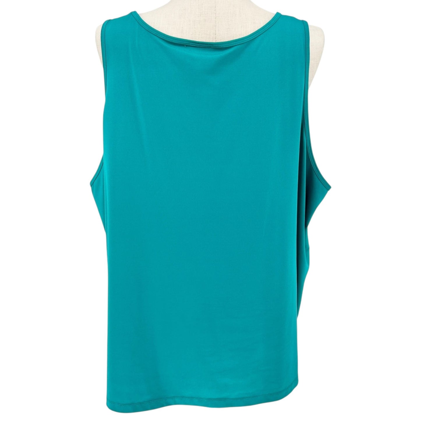 Maggie Barnes Tank Top Womens 4X 30/32W Teal Green Sleeveless Scoop Neck