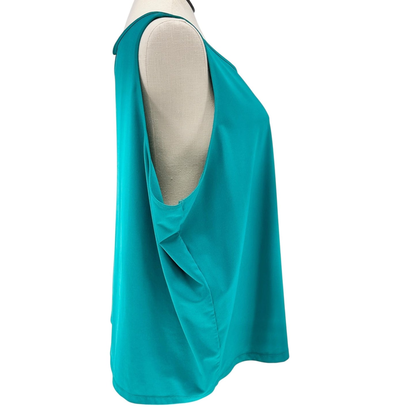 Maggie Barnes Tank Top Womens 4X 30/32W Teal Green Sleeveless Scoop Neck