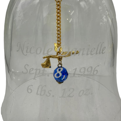 Crystal Bell Set Gold Stork Blue Birthstones Personalized Birth Announcements