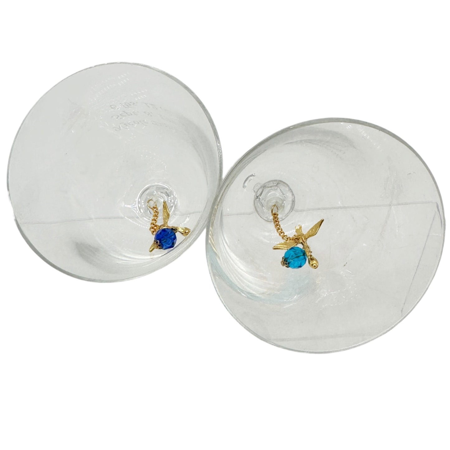 Crystal Bell Set Gold Stork Blue Birthstones Personalized Birth Announcements