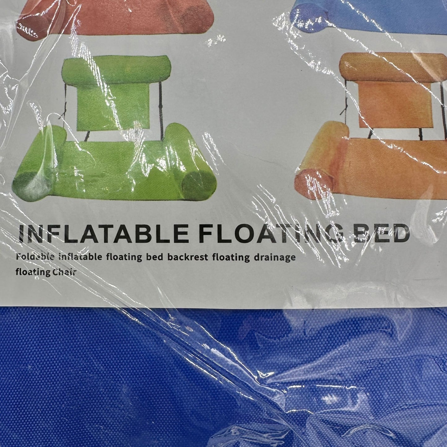 Pair of Inflatable Pool Float Chair With Adjustable Backrest Blue NIP