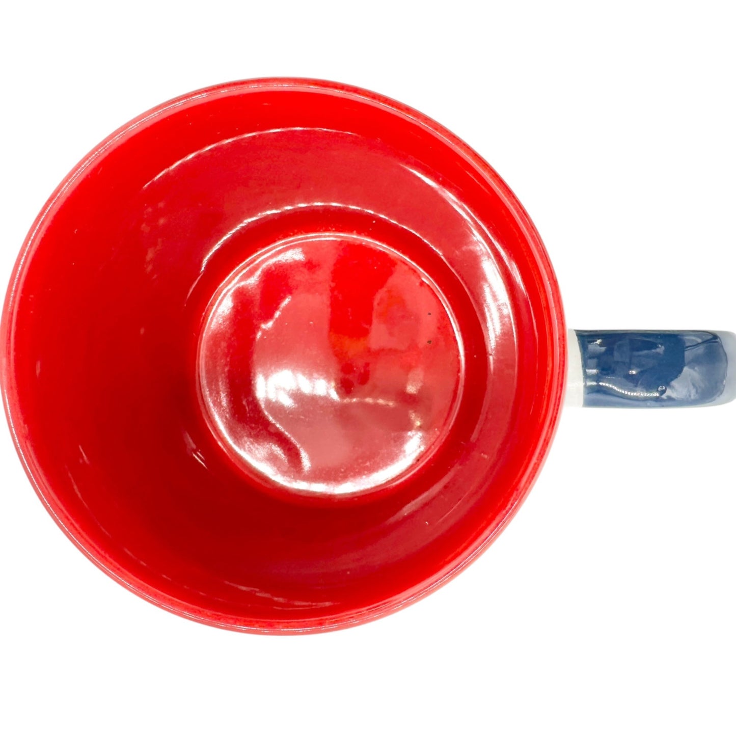 Nautical Themed Ceramic Mug With "Nauti Girl" Anchor Design 16 Oz Red Interior