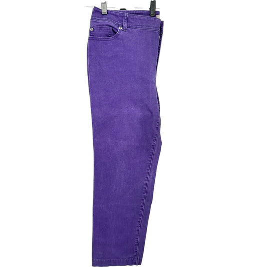 Chicos Ankle Jeans Womens Size 2.5 L Reg 14 Purple Cotton Blend Stretch Denim