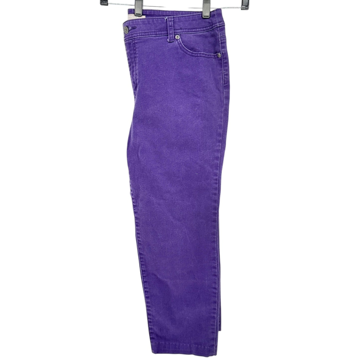 Chicos Ankle Jeans Womens Size 2.5 L Reg 14 Purple Cotton Blend Stretch Denim