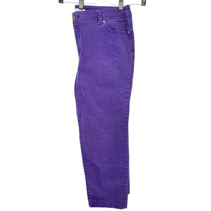 Chicos Ankle Jeans Womens Size 2.5 L Reg 14 Purple Cotton Blend Stretch Denim