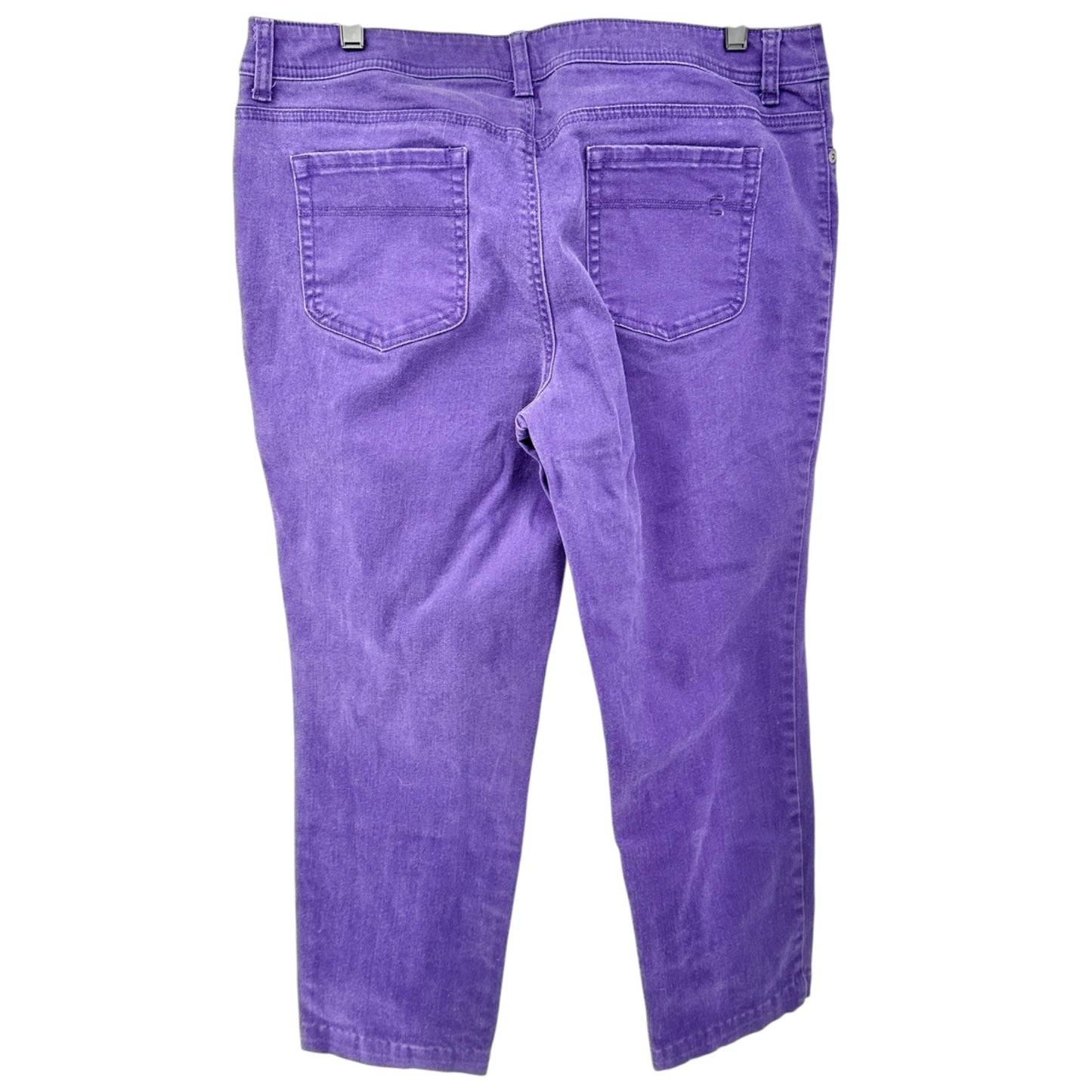 Chicos Ankle Jeans Womens Size 2.5 L Reg 14 Purple Cotton Blend Stretch Denim