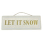 Let It Snow Hanging Sign Gold & White Christmas Decor Indoor Use 14”x5”