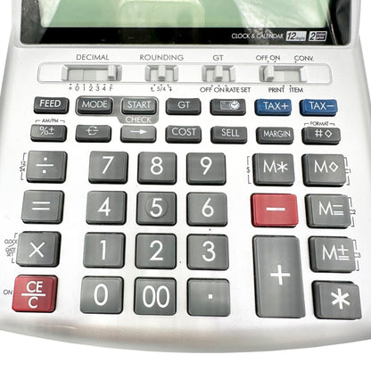 Canon P23-DHV-3 Printing Calculator Silver 12-Digit Display Portable w/ Adapter