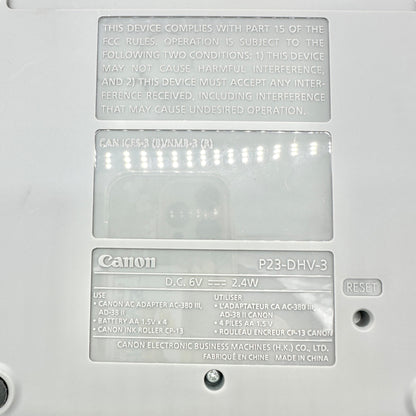 Canon P23-DHV-3 Printing Calculator Silver 12-Digit Display Portable w/ Adapter