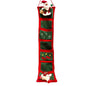 Christmas Card Hanging Holder 44x8 Red Green Santa Snowman 3 Pockets Soft Fleece