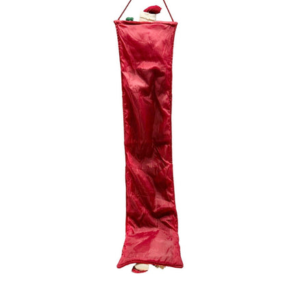 Christmas Card Hanging Holder 44x8 Red Green Santa Snowman 3 Pockets Soft Fleece