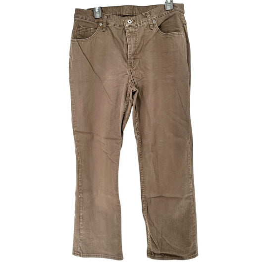 Riders By Lee Pants Womens 16P Brown Straight Leg Mid-Rise Cotton Blend