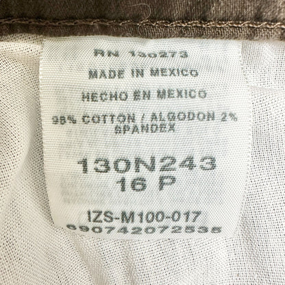 Riders By Lee Pants Womens 16P Brown Straight Leg Mid-Rise Cotton Blend
