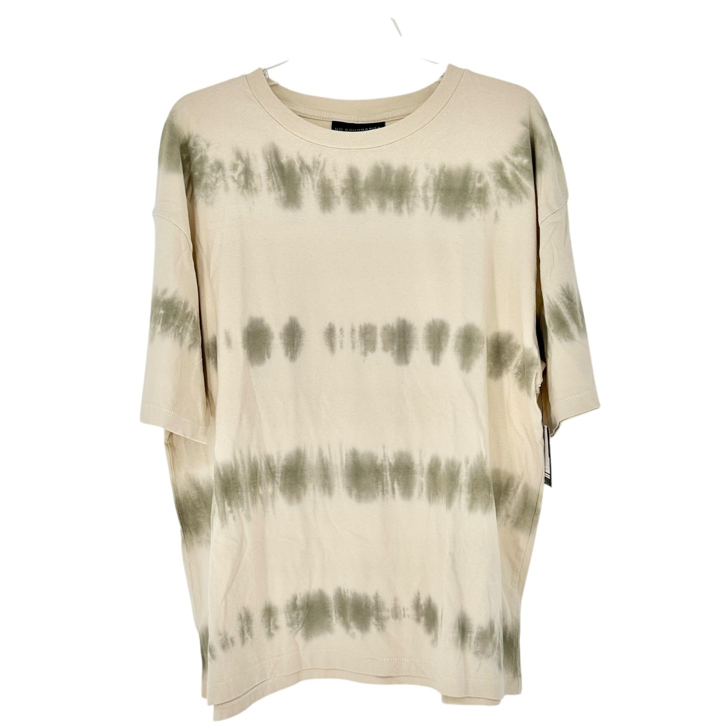 No Boundaries Oversize T-Shirt M (38-40) Beige Tie-Dye SS 100% Cotton Casual