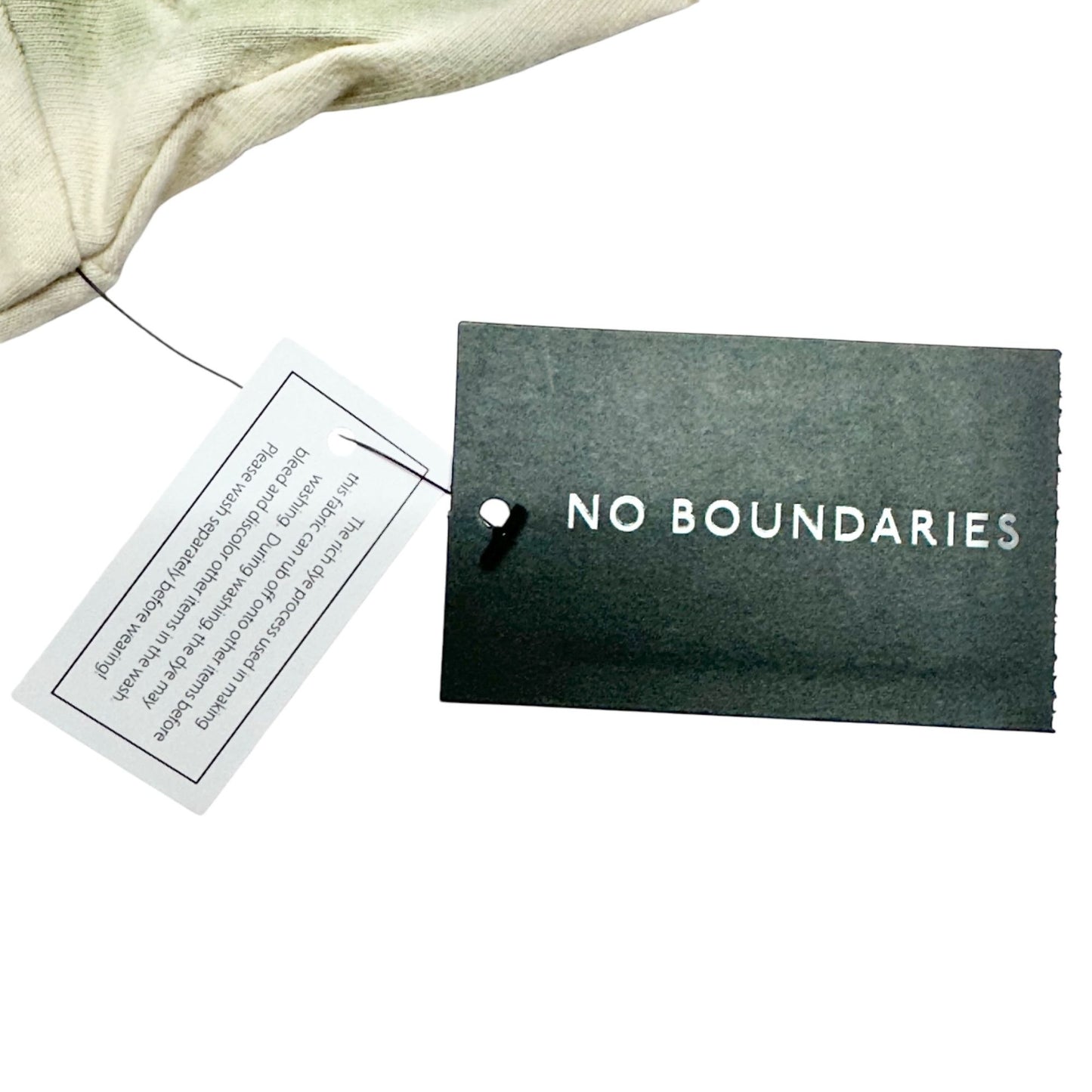 No Boundaries Oversize T-Shirt M (38-40) Beige Tie-Dye SS 100% Cotton Casual