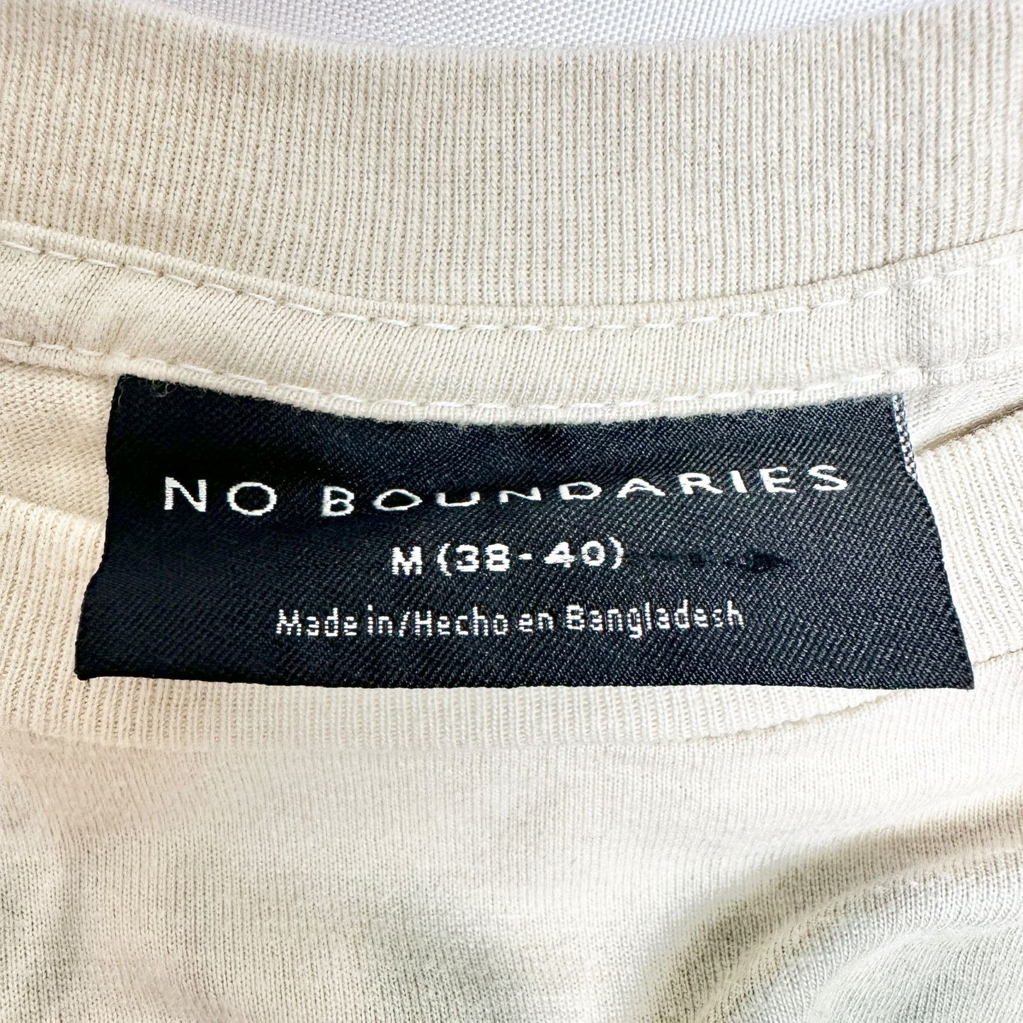 No Boundaries Oversize T-Shirt M (38-40) Beige Tie-Dye SS 100% Cotton Casual