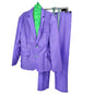 Spirit Halloween Costume The Joker Mens XL Purple Green Suit Tie Suspenders