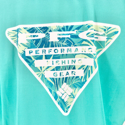 Columbia PFG Womens 2X Teal Long Sleeve Shirt Polyester Lightweight Fishing Gear