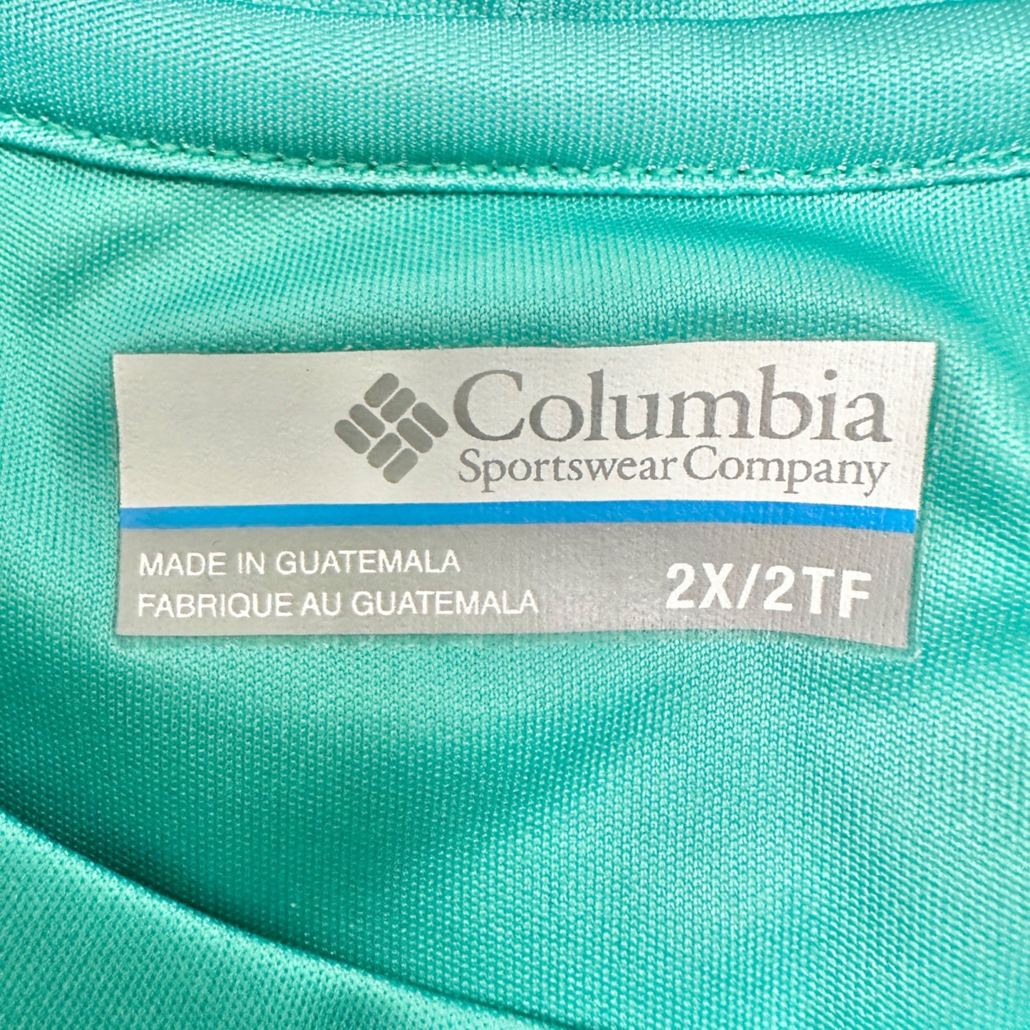 Columbia PFG Womens 2X Teal Long Sleeve Shirt Polyester Lightweight Fishing Gear