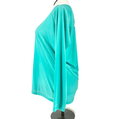 Columbia PFG Womens 2X Teal Long Sleeve Shirt Polyester Lightweight Fishing Gear