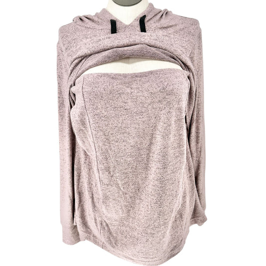 Motherhood Maternity Nursing Hoodie Womens XL Mauve Soft Knit Long Sleeve Top