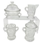 Acorn Kate Greenaway 4 Pc Childs Glass Tableware Set Possibly Crystal Glass Co.