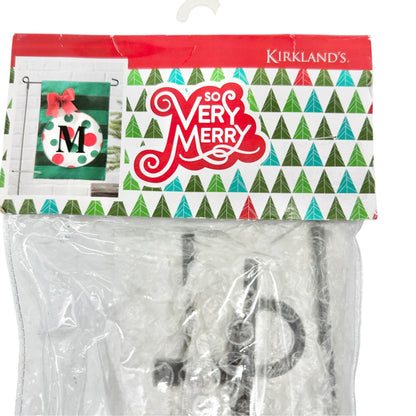Kirklands Christmas Ornament Outdoor Flag With Stand So Very Merry Design 12x18