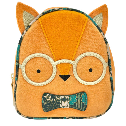 Bath & Body Works Orange Fox-Shaped Cosmetic Bag 6x6x2.5 Poly With Vinyl Trim